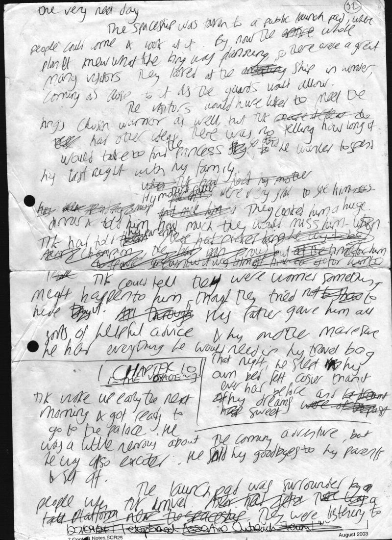 Page 32 of handwritten manuscript of 'The Crystal Ship'