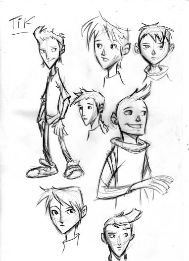 Preliminary sketches of Tik - Copyright © 2010 Mauro Vargas.