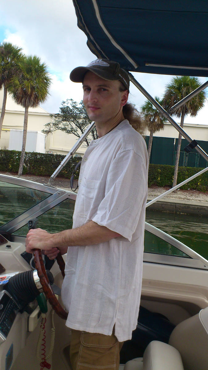 C.J. Carter-Stephenson n a boat in Florida.