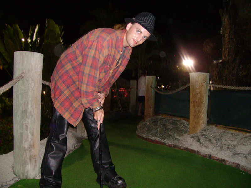 C.J. Carter-Stephenson playing crazy golf in Naples, Florida.