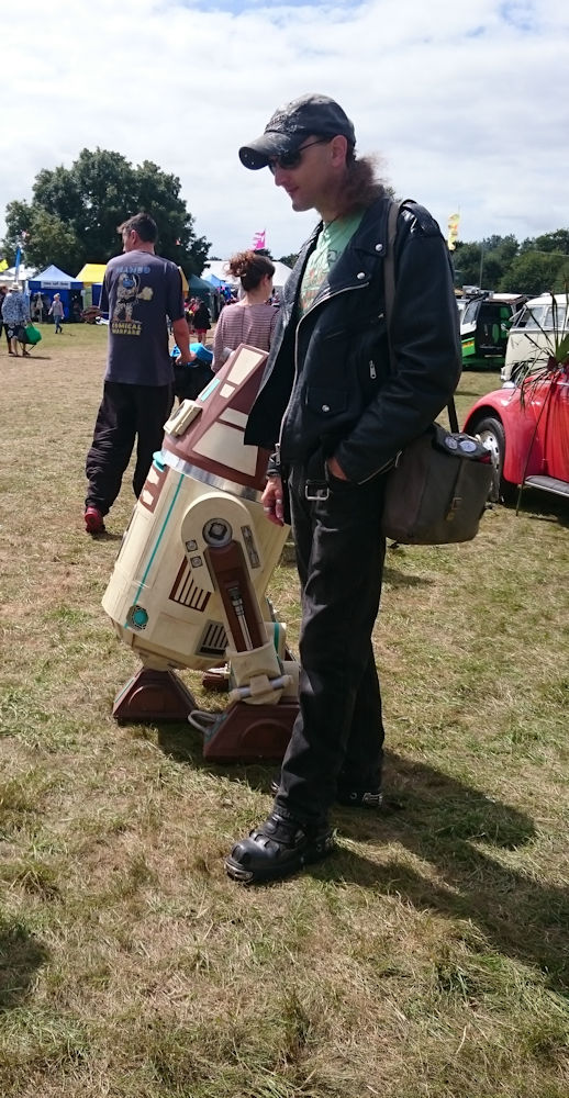 C.J. Carter-Stephenson with droid at the V-Dub Island festival.
