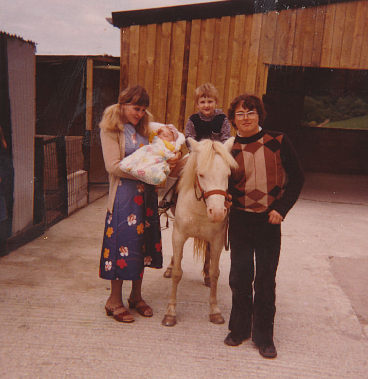C.J. Carter-Stephenson on horse with mum and sister.